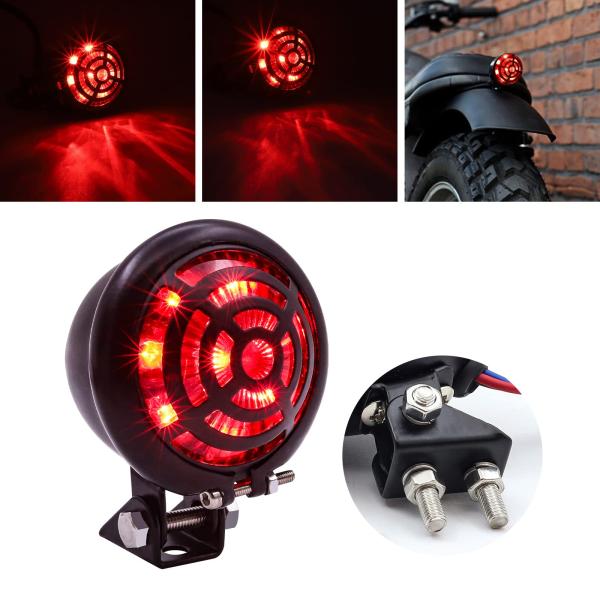 【並行輸入品】 】 Biqing Round Motorcycle Tail Light Red,1...