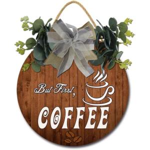 Weytff Coffee Bar Door Sign Wooden Coffee Wall Han...