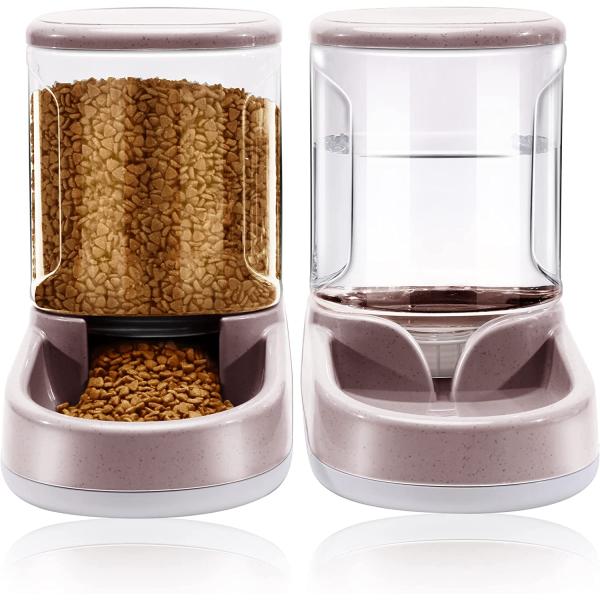 Lucky-M Pets Automatic Feeder and Waterer Set Dogs...