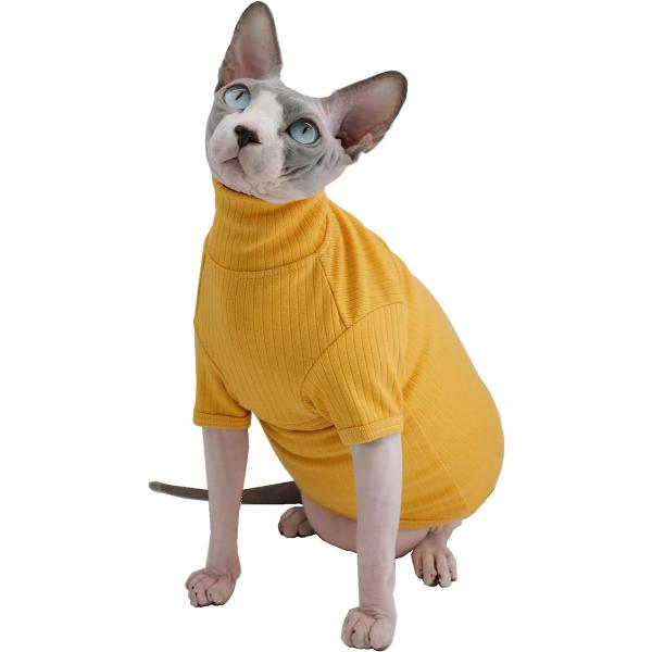 Sphynx Cats Shirt Cat Turtleneck Cotton Sweater Pu...