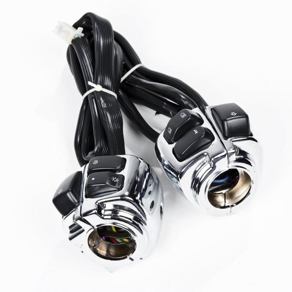 【並行輸入品】 】 Left + Right Chrome 1" Handlebar Switch ...