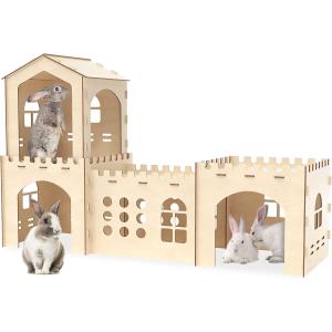 【並行輸入品】 Woiworco Extra Large Rabbit Hideout Wooden Rabbit Houses and Hideo