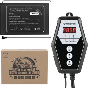 【並行輸入品】 Tikaton Reptile Heating Pad and Digital Thermostat Combo Set Under