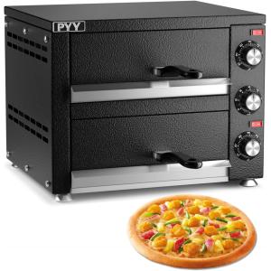 Countertop Pizza Oven Electric Indoor Pizza Oven Commercial PYY Stainless Steel 2-Layers Pizza Cooker with Timer for Home Restaurant　並行輸入品｜dep-good-choice