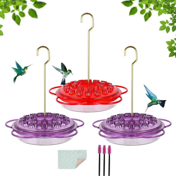 3 Pack Outdoor Hanging Hummingbird Feeders Leak-Pr...