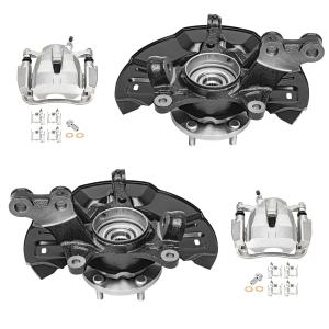 【並行輸入品】 Detroit Axle FWD Front Knuckles Brake Calipers for 09 13 Toyot