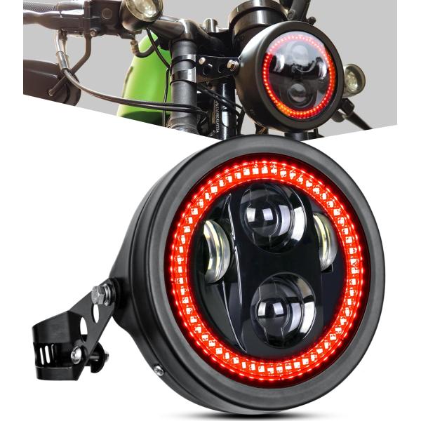 【並行輸入品】 オートバイヘッドライトハウジング 5 3/4 5.75インチ LED ヘッドライト ...