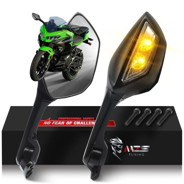 【並行輸入品】 】 MZS Motorcycle Mirrors With Turn Signals...