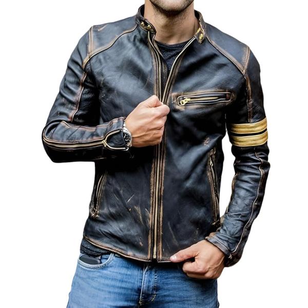 【並行輸入品】 TRENDS GENESIS Distressed Lambskin Motorcy...