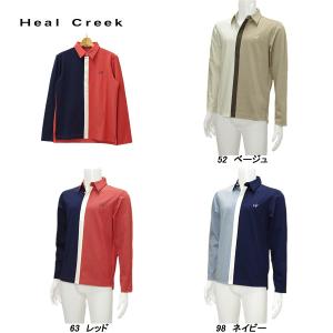 ヒールクリーク Heal Creek メンズ 春秋 シルキーモクロディ アシンメトリー長袖シャツ｜depot-044