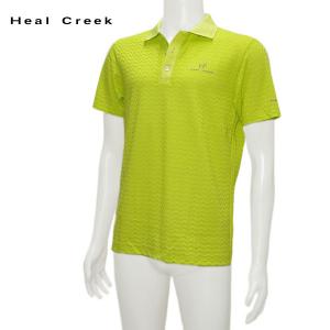 ヒールクリーク Heal Creek メンズ 春夏 吸水速乾 ウェーブ柄 ジャガード 半袖シャツ サイズ48(M)｜depot-044
