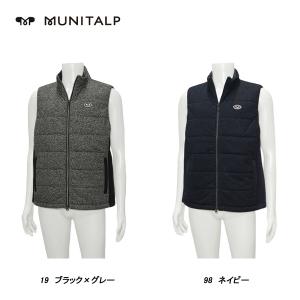 ムニタルプ MUNITALP メンズ 秋冬 防風 柄 ジップアップ 中わたベスト｜depot-044
