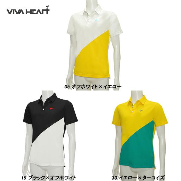 ビバハート VIVA HEART メンズ 春夏 ゴルフ UVカット 接触冷感 半袖ポロシャツ