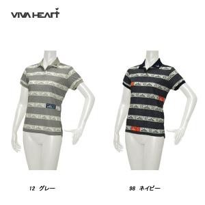 ビバハート VIVA HEART レディース 春夏 UVカット 吸水速乾 チケットボーダー 半袖シャツ｜depot-044