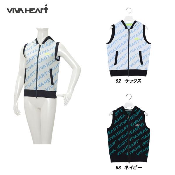 ビバハート VIVA HEART レディース 春夏秋 フーデッドジップロゴニットベスト サイズ40
