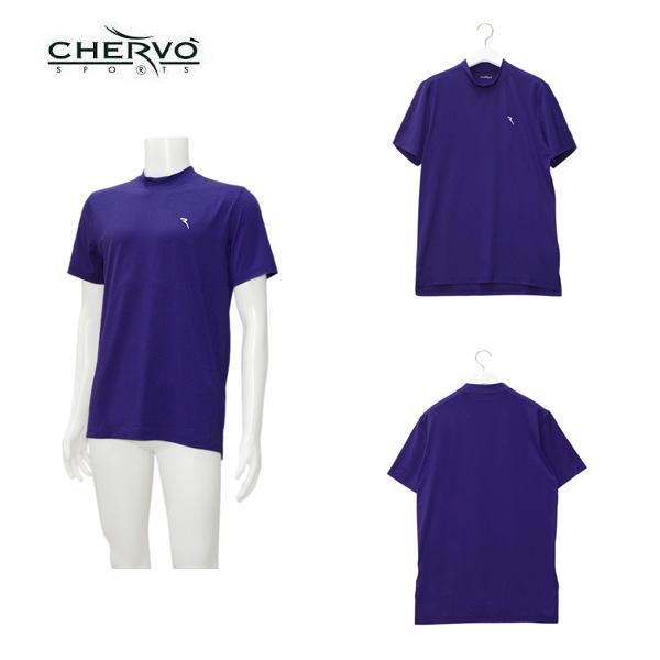 シェルボ CHERVO メンズ 春夏 UVカット 吸水速乾 モックネック半袖シャツ サイズ50