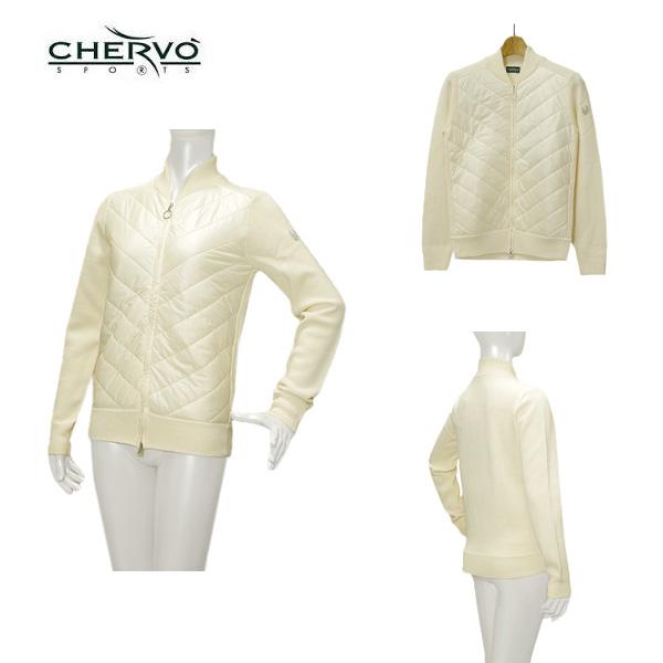 シェルボ CHERVO レディース 秋冬 保温性 中わた ジップアップニット