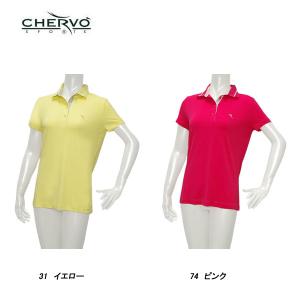 サイズ：44 CHERVO シェルボ  半袖ポロシャツ  ベージュ系 [240101449095] ゴルフウェア レディース ストスト 新品】CHERVO シェルボ 半袖ポロシャツ ベージュ系 44 ゴルフ