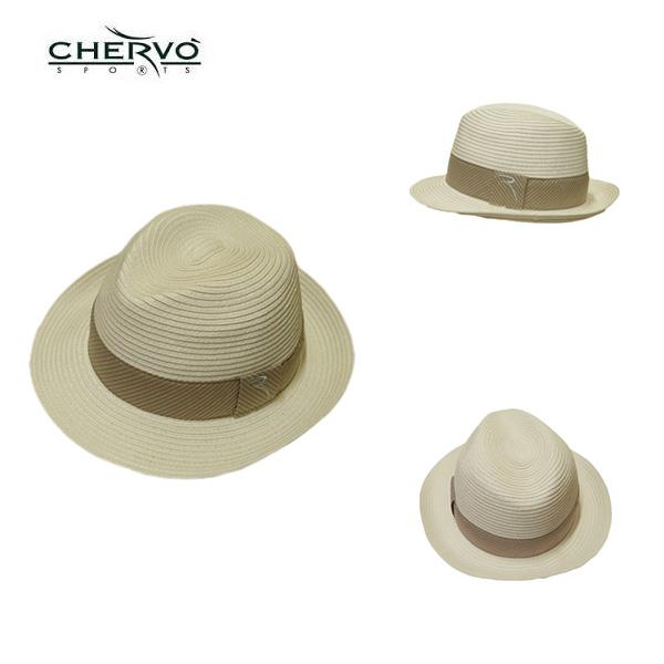 シェルボ CHERVO ユニセックス 春夏 麦わら風 紙ストローパナマ帽 ハット