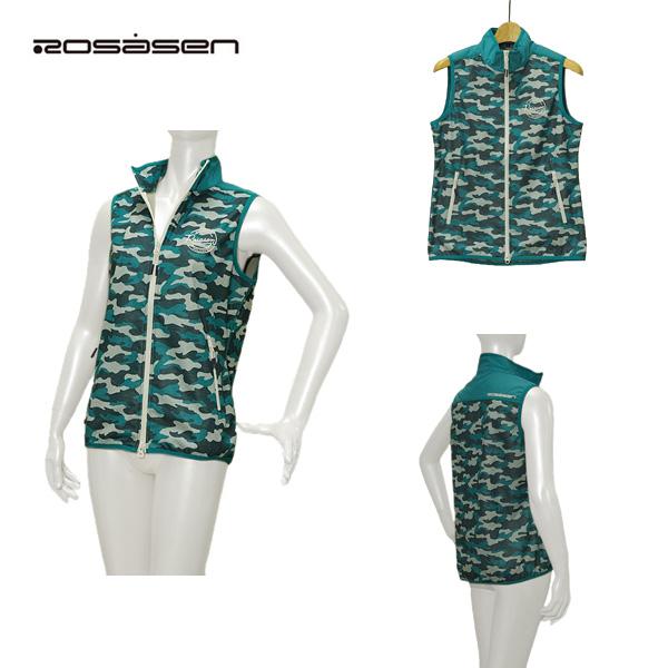 ロサーセン Rosasen レディース 秋冬 防風 撥水 迷彩柄プリントベスト サイズ40