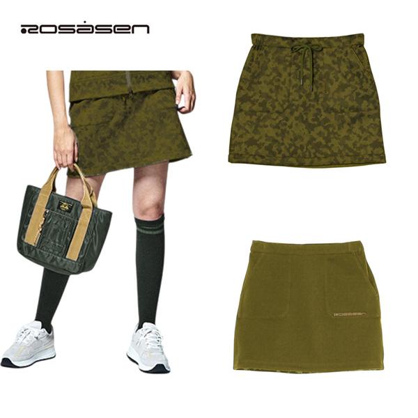 ロサーセン Rosasen レディース 春夏秋 スプラッシュ迷彩プリントリバーシブル ストレッチスカ...