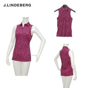 J.リンドバーグ J.LINDEBERG レディース 春夏 レオパード柄プリント ノースリーブシャツ｜depot-044