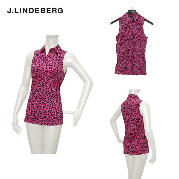 J.リンドバーグ J.LINDEBERG レディース 春夏 レオパード柄プリント ノースリーブシャツ