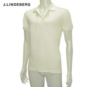 J.LINDEBERG（ジェイリンドバーグ） 半袖ポロシャツ 白 ロゴ刺しゅう