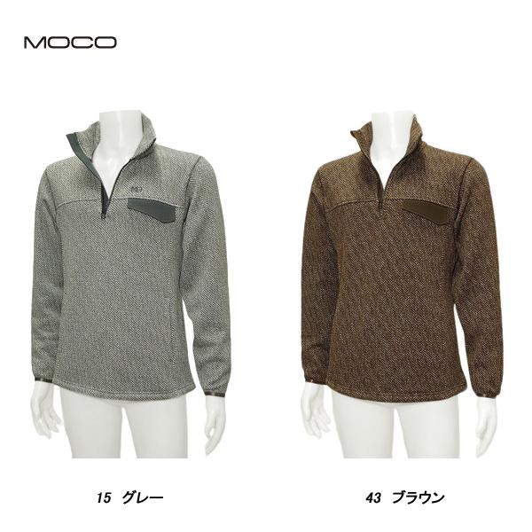 MOCO メンズ 秋冬 サンプル ストレッチ 裏起毛 ヘリンボーン プルオーバー サイズ50(L) ...