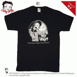 ベティーブープ BETTY BOOP ベティちゃん tシャツ カットソー メンズ レディース ユニセックス 大きいサイズ キャラクターTシャツ  黒  BETTY GOING MY WAY｜depot-select