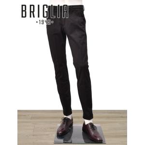 ブリリア BRIGLIA 1949 コットンパンツ メンズ チノスラックス ツイル織り ノープリーツ ブラック ストレッチ スリムフィット 国内正規品 でらでら 公式ブランド｜deradera