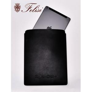 フェリージ felisi タブレットケース 1123/A バケッタレザー 本革 ブラック 14インチ対応 PCケース ロゴ刻印 ビジネス  国内正規品 でらでら 公式ブランド