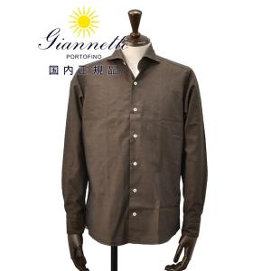 ジャンネット GIANNETTO 長袖シャツ メンズ カラーシャンブレー生地 コットン100％ ヴィ...