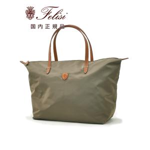 フェリージ FELISI トートバッグ メンズ ナイロン×レザー 17/26/4/DS カーキ ハン...