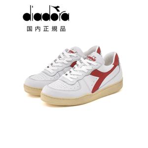 ディアドラ ヘリテージ Diadora Heritage レザースニーカー メンズ ローカットシューズ MI BASKET ROW USED ホワイト×レッド ユーズド加工 国内正規品｜deradera