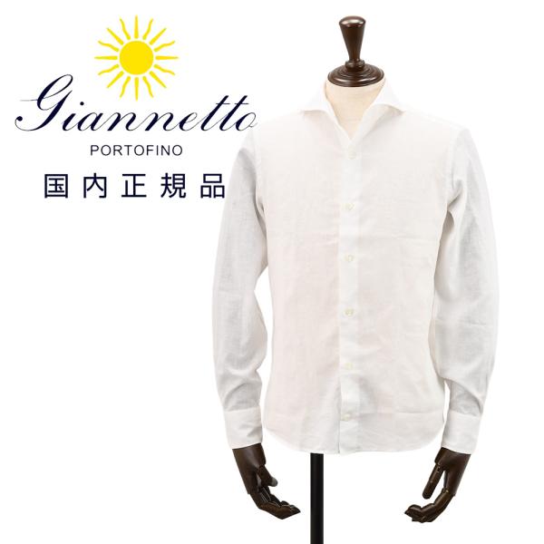ジャンネット GIANNETTO 長袖カジュアルシャツ メンズ リネンコットン生地 ヴィンチフィット...