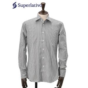 スペルラティボ Superlativo ドレスシャツ メンズ セミワイドカラー コットンクロス生地 ...