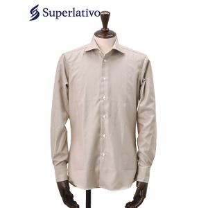 スペルラティボ Superlativo ドレスシャツ メンズ コットン100％生地 鹿の子クロス グ...