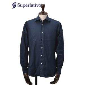 スペルラティボ Superlativo ドレスシャツ メンズ コットン100％生地 コットンピケ ネ...