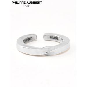 フィリップ オーディベール PHILIPPE AUDIBERT リング メンズ ANSON RING ツイストデザイン 真鍮指輪 シルバーメッキ 国内正規品 でらでら公式｜deradera