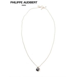 フィリップ オーディベール PHILIPPE AUDIBERT ネックレス メンズ BRADEN 真鍮 ラウンドプレートモチーフ シルバーメッキ 国内正規品 でらでら公式｜deradera