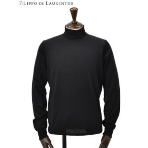 フィリッポ デ ローレンティス FILIPPO DE LAURENTIIS タートルネックニット メンズ ロイヤルメリノウール ブラック 長袖 国内正規品 でらでら 公式ブランド｜deradera