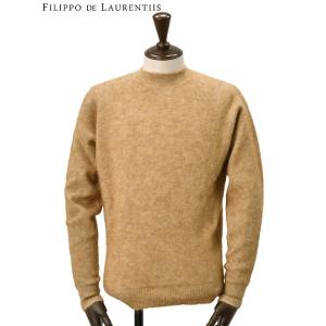 フィリッポ デ ローレンティス FILIPPO DE LAURENTIIS クルーネックニット メンズ ミドルゲージ モヘアウール キャメル 長袖 国内正規品 でらでら 公式ブランド｜deradera