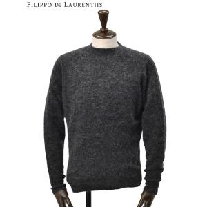 フィリッポ デ ローレンティス FILIPPO DE LAURENTIIS クルーネックニット メンズ モヘアウール チャコールグレー 国内正規品 でらでら 公式ブランド｜deradera