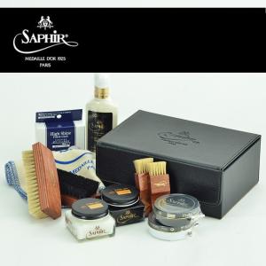 サフィールノワール Saphir Noir 返品交換不可 デラックスハイシャインセット 大ラージセット ボックス 靴磨き メンズ｜deradera