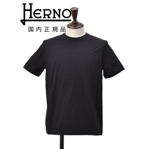 ヘルノ HERNO 半袖Tシャツ メンズ クルーネックカットソー JG000200U ブラック 黒 ...