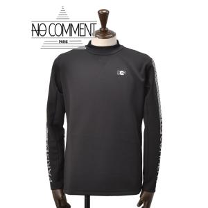 ノーコメントパリ NO COMMENT PARIS モックネックTシャツ メンズ ブラック モノグラ...