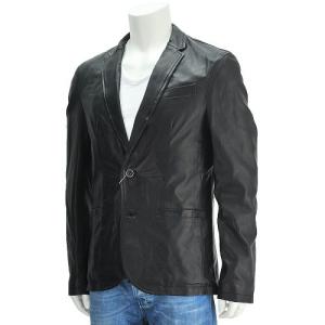 大人気の マーシャー Musher ブラックカラー 黒革 Msh53モデル ノームコア的なシンプル エレガンス系 シープレザー2つボタンジャケット イタリア製 メンズ Men S 一流の国内正規品