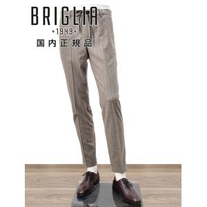 ブリリア BRIGLIA1949 イージースラックス メンズ ストライプ柄パンツ MONTREALP...