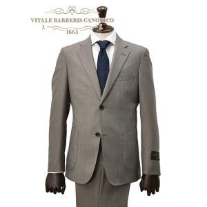 ヴィターレ バルベリス カノニコ VITALE BARBERIS CANONICO シングルスーツ メンズ ブラウン ウールサキソニー ストライプ 日本製 ブランド｜deradera